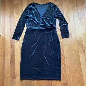 Ann Taylor Velvet Faux Wrap Dress